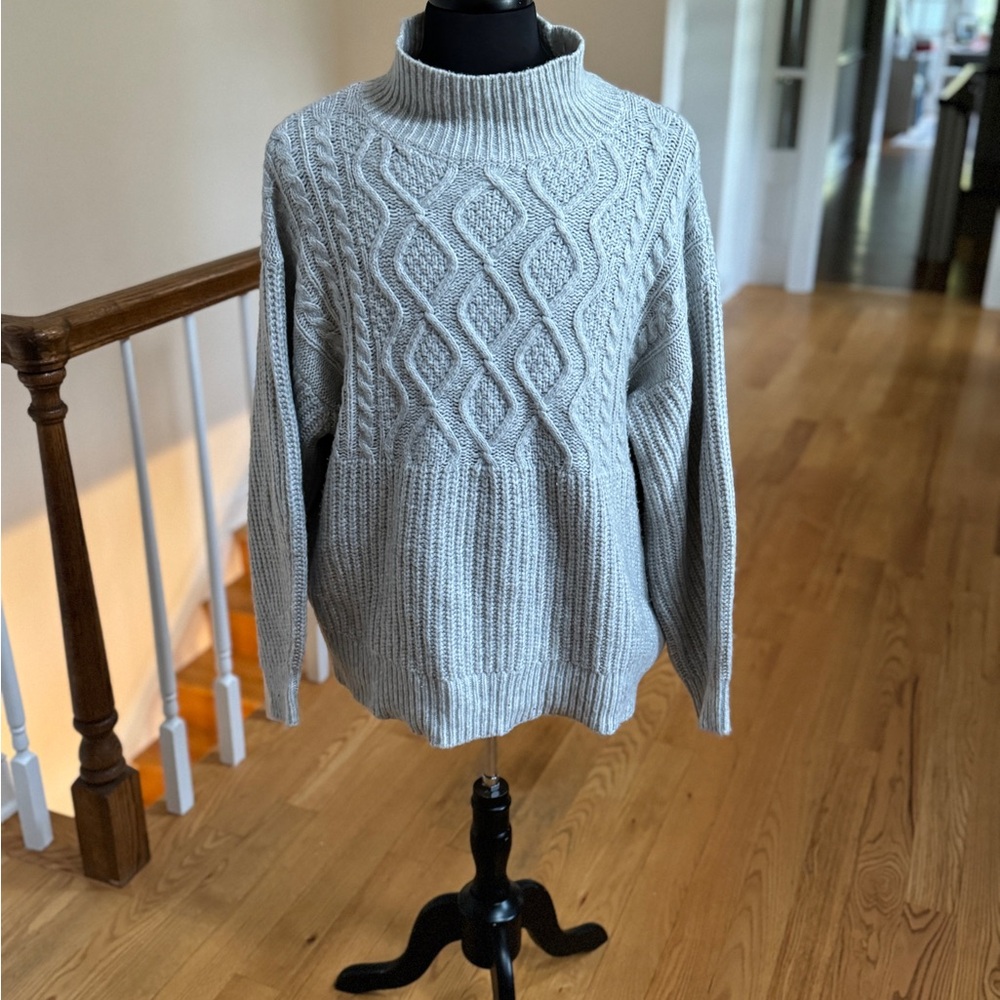 a new day Women's Light Gray Turtleneck Sweater